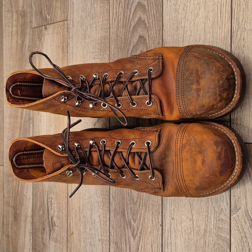 RED WING Iron Ranger 8085 Copper Brown Leather Sz 10.5 D Mens Lace Up Work Boots - Picture 4 of 14